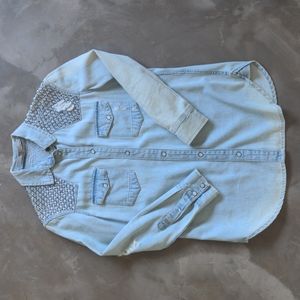 ALL SAINTS - Embellished Chambray Button Down - Size XS